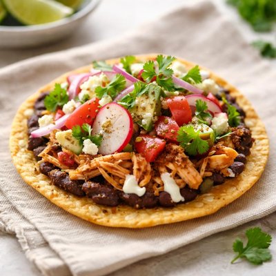 Tostada with toppings