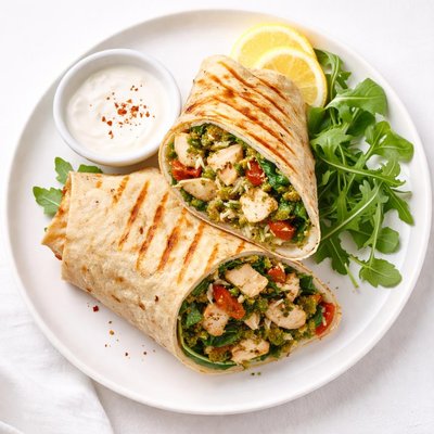 Trader joes grilled pesto chicken wrap