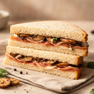 Tramezzino prosciutto e funghi