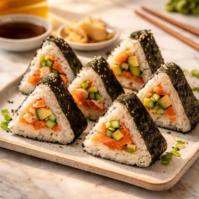 Triangle rice sushi roll