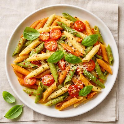 Tricolor penne pasta