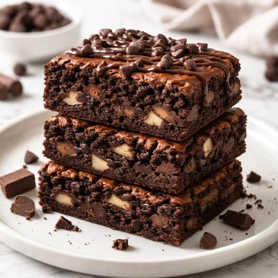 Triple chocolate brownie