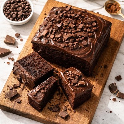 Triple chocolate fudge cake