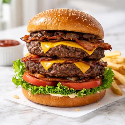 Triple steak burger