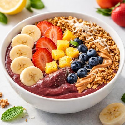 Tropical smoothie acai bowl
