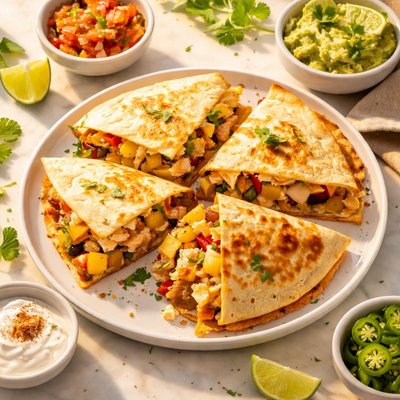 Tropical smoothie chicken quesodilla