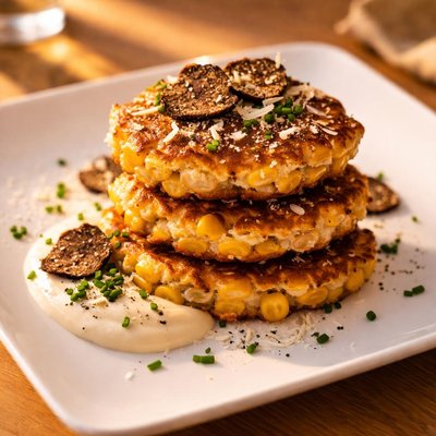Truffle corn cakes