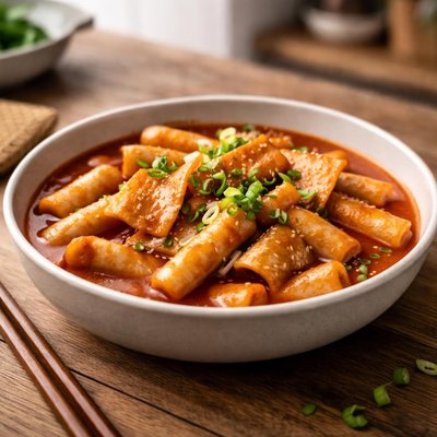 Tteokbokki with fish cakes