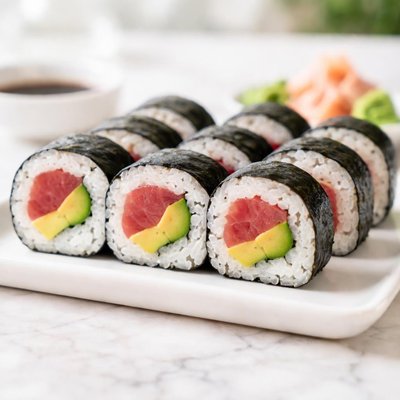 Tuna and avocado sushi