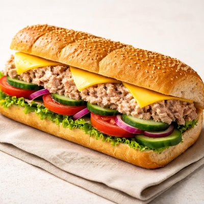Tuna and cheese subway sandwich