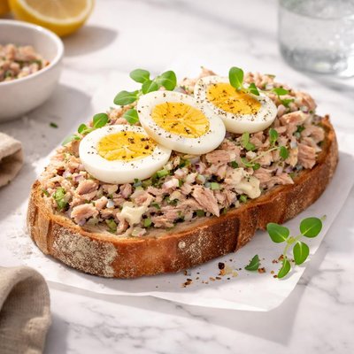 Tuna and egg sourdough