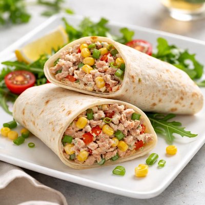 Tuna and sweetcorn wrap