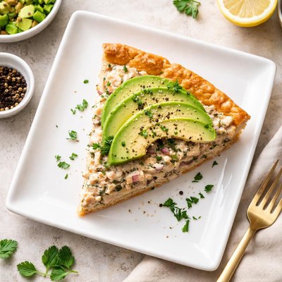 Tuna avocado pie