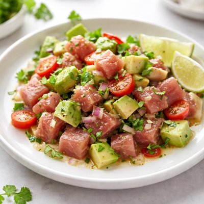 Tuna ceviche with avocado