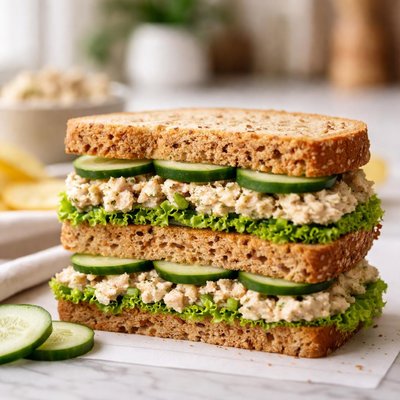 Tuna cucumber sandwich