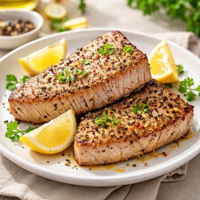 Tuna lemon pepper