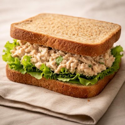 Tuna mayo and lettuce sandwich