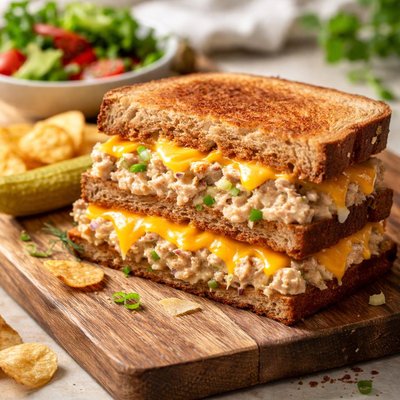 Tuna melt on wheat