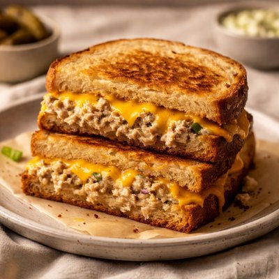 Tuna melt with sourdough
