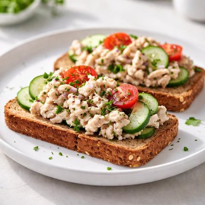 Tuna on whole grain bread