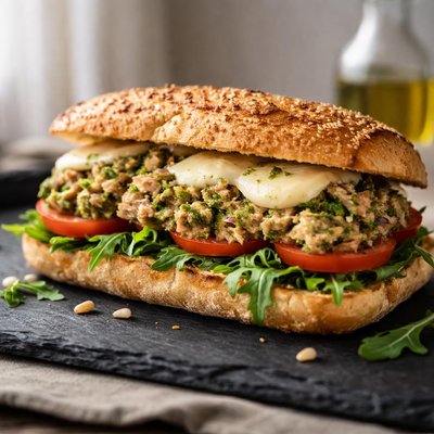 Tuna pesto sandwich