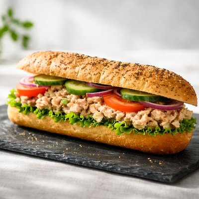 Tuna salad baguette