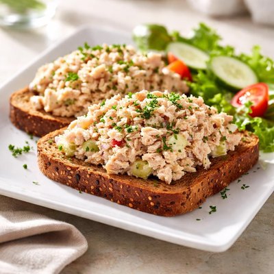 Tuna salad on rye bread