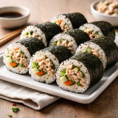 Tuna salad seaweed rice roll