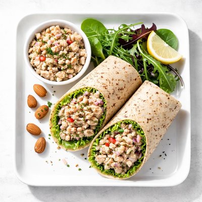 Tuna salad with almond wrap
