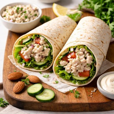 Tuna salad with alond wrap