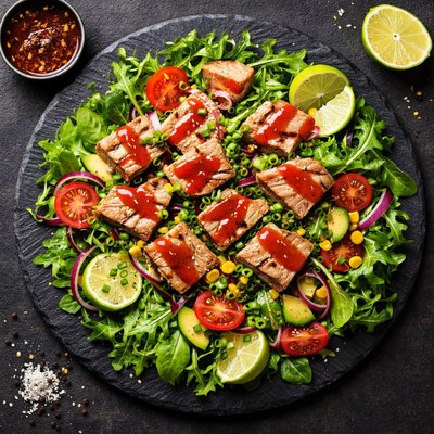 Tuna salad with hot sauce