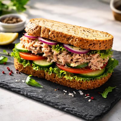 金枪鱼蔬菜三明治