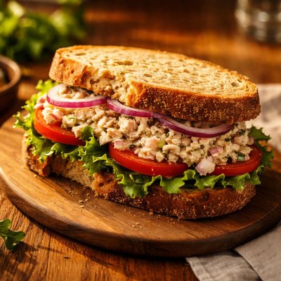 金枪鱼酸面包三明治