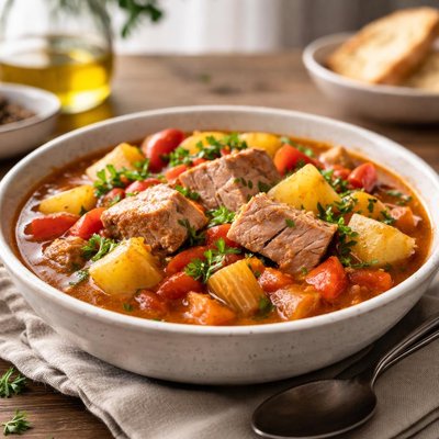 Tuna stew with vegetables