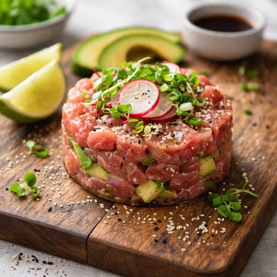 金枪鱼塔塔配装饰