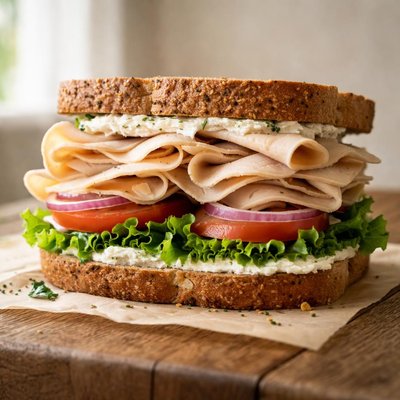 Turkey and boursin sandwich