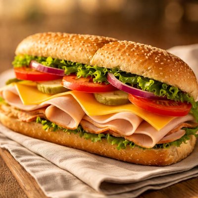 Turkey and cheese hoagie