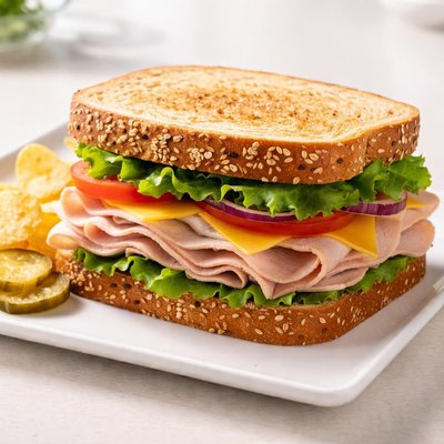 Turkey and cheese sandwick