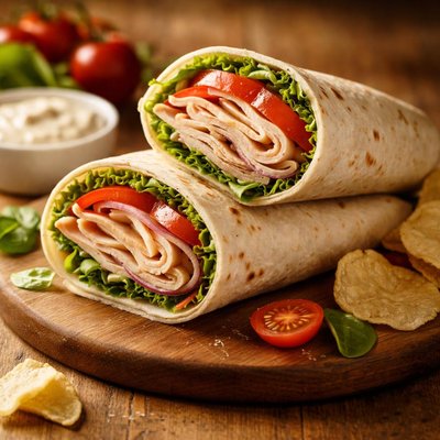 Turkey and swiss tortilla wrap