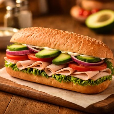 Turkey avocado hoagie