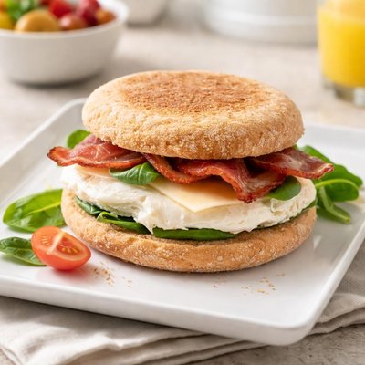 Turkey bacon and egg white sandwich