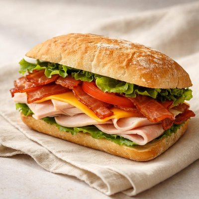 Turkey bacon cheese sandwich