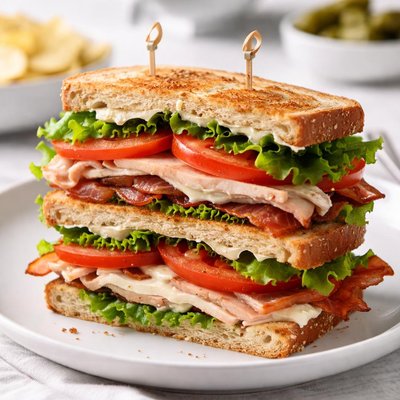 Turkey bacon club sandwich