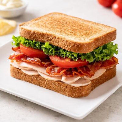 火鸡培根生菜番茄全麦三明治