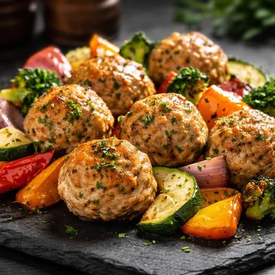 Turkey balls with vegetables