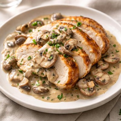 Turkey breast with mushroom sauce