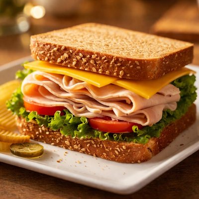 Turkey cheddar on wheat