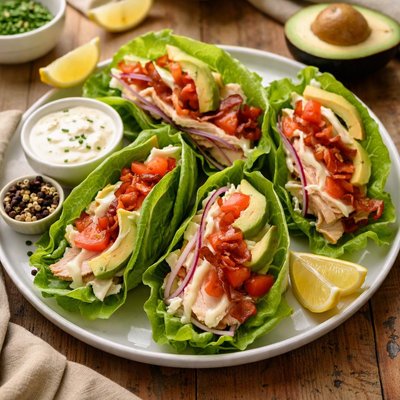 Turkey club lettuce wrap
