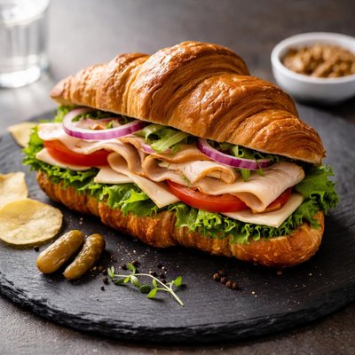 Turkey croissant sandwich