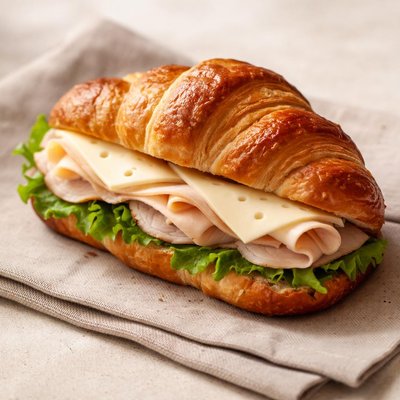 土耳其火鸡十字面包夹哈瓦蒂奶酪